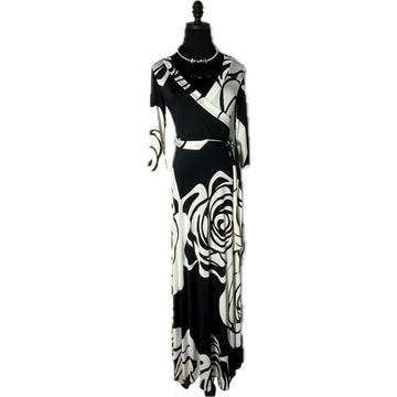 Black and White Flower Maxi