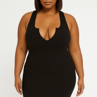 Sleeveless Front Slit Midi Dress