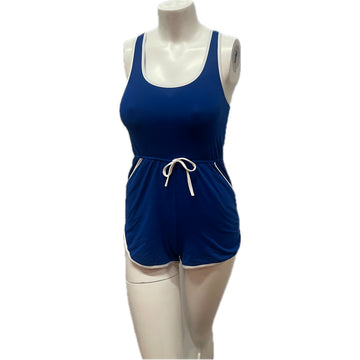 Sleeveless  Contrast Piping Romper