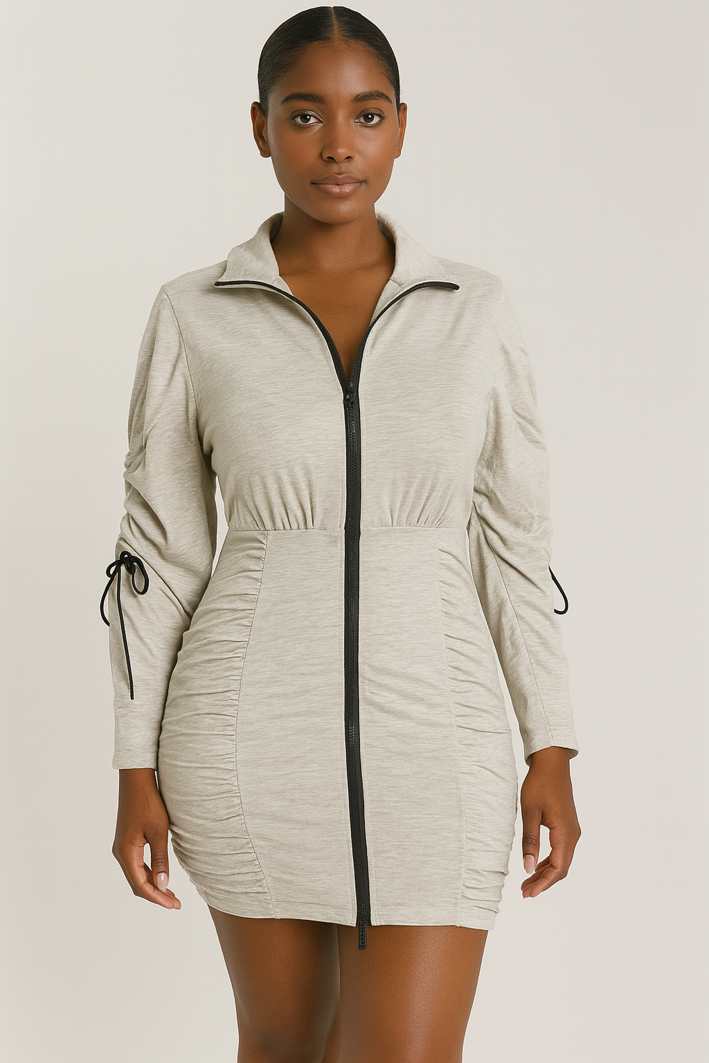 French Teri Mini Dress with Zipper