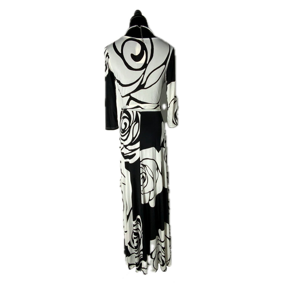 Black and White Flower Maxi