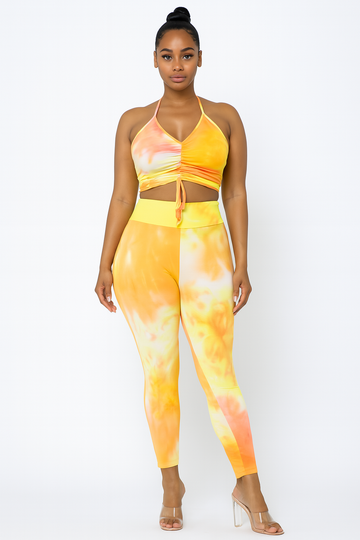 2 Piece Ruched Top & Legging Set