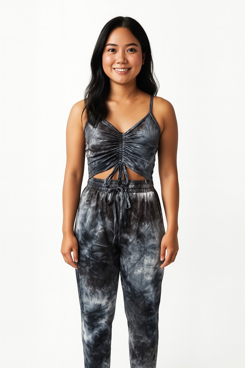 2 Piece Camisole Top & Pants Set With Pockets