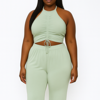 2 Piece Halter Pants Set