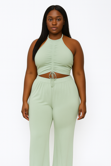 2 Piece Halter Pants Set