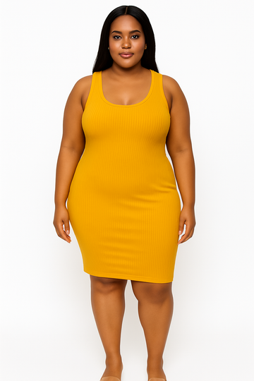 Plus Size Sleeveless Midi Bodycon Dress