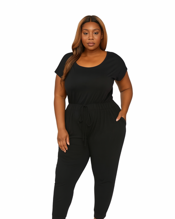 Plus Size Drawstring Waist Jumpsuit