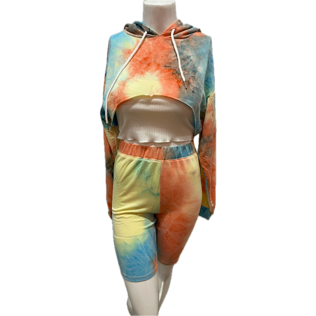 Tie Dye Long Sleeve Hoodie / Short Set