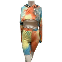 Tie Dye Long Sleeve Hoodie / Short Set