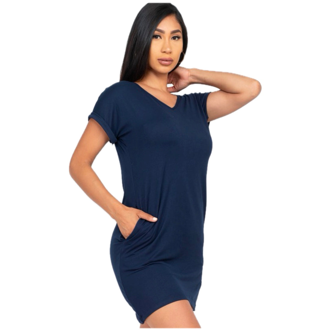 Short Pocket Tee Shirt Dress