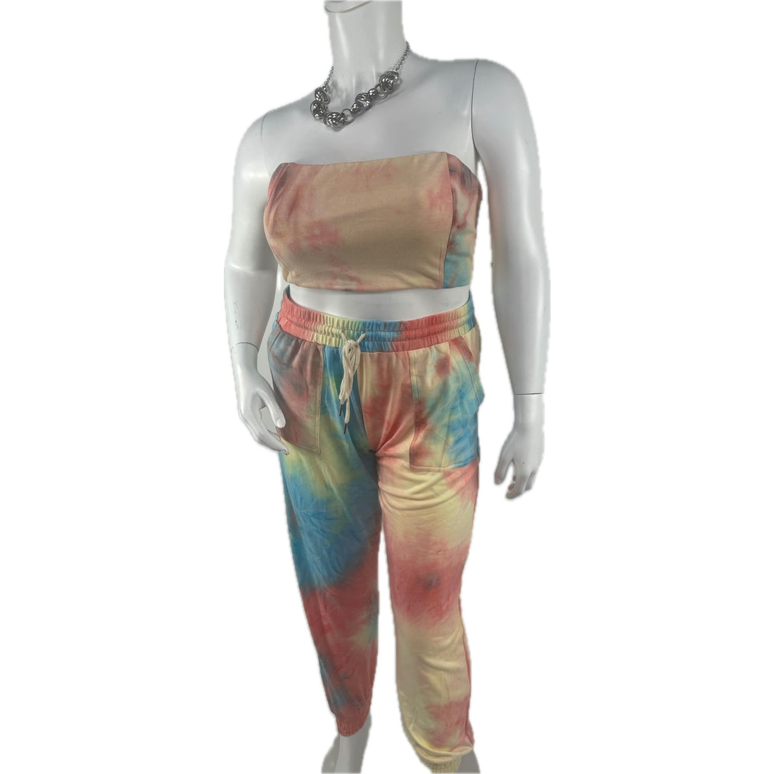 Plus Size 2 Piece  Tie Dye Top & Jogger Set