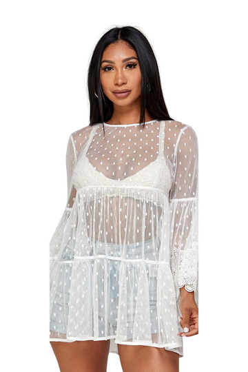Lace Tunic Long Sleeve Top