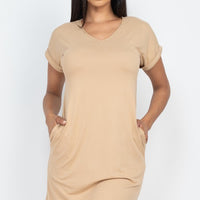 Short Pocket Tee Shirt Dress