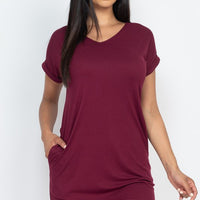 Short Pocket Tee Shirt Dress