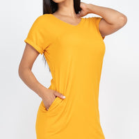 Short Pocket Tee Shirt Dress