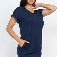 Short Pocket Tee Shirt Dress