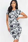 Plus Size Tie Dyed Ruched Dress