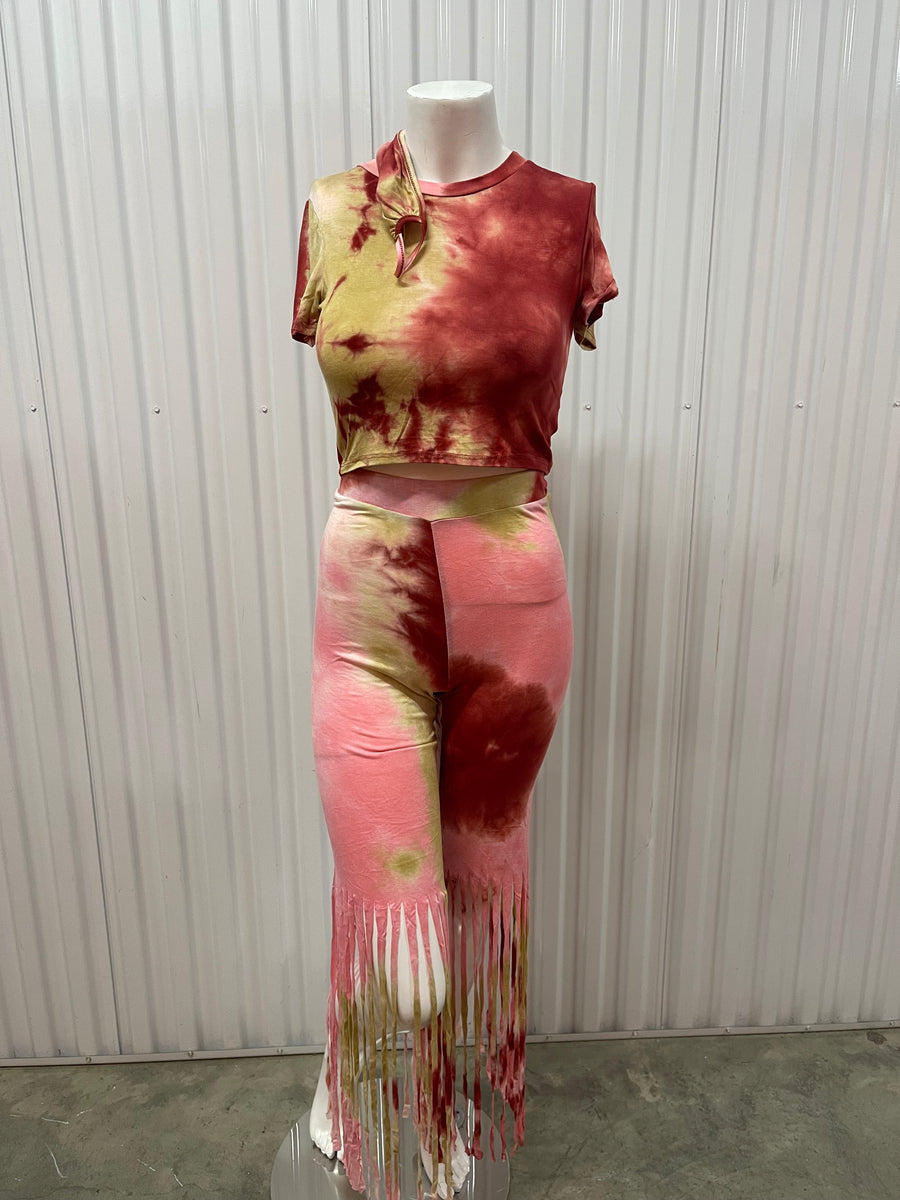 3 Piece Tie Dyed Pants Set